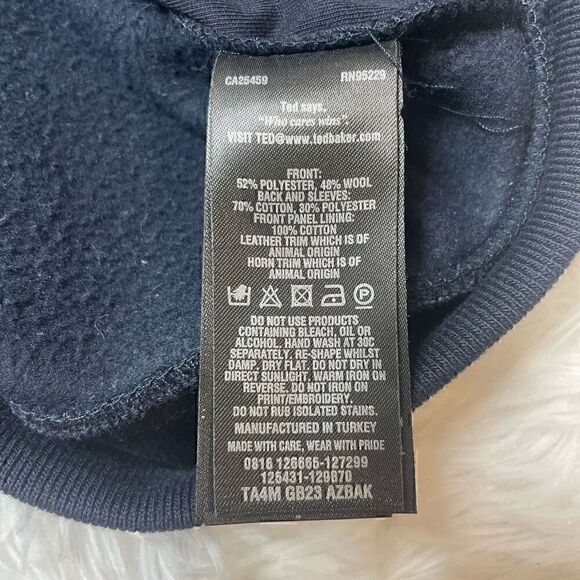 Ted Baker London Mens Small Wool Blend Plaid Full Zip Jacket Navy Blue Size 4 - Picture 6 of 10